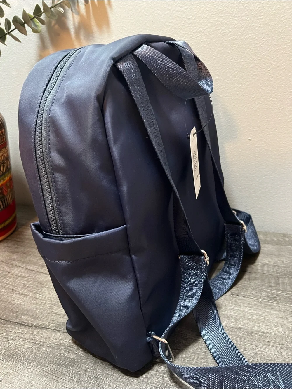 Nautica Navy Backpack with Red Logo Tag Accent